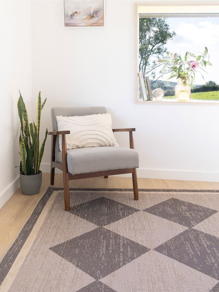 kukoon Brown Washable Suki Harlequin Jute Style Rug - Image 2 of 6 kukoon Brown Washable Suki Harlequin Jute Style Rug - Image 2 of 6