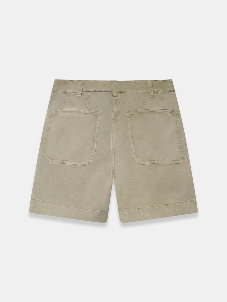 Mint Velvet Green Pleated Chino Utility Shorts - Image 8 of 8