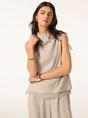 Mint Velvet Natural Cowl Neck Top - Image 1 of 8