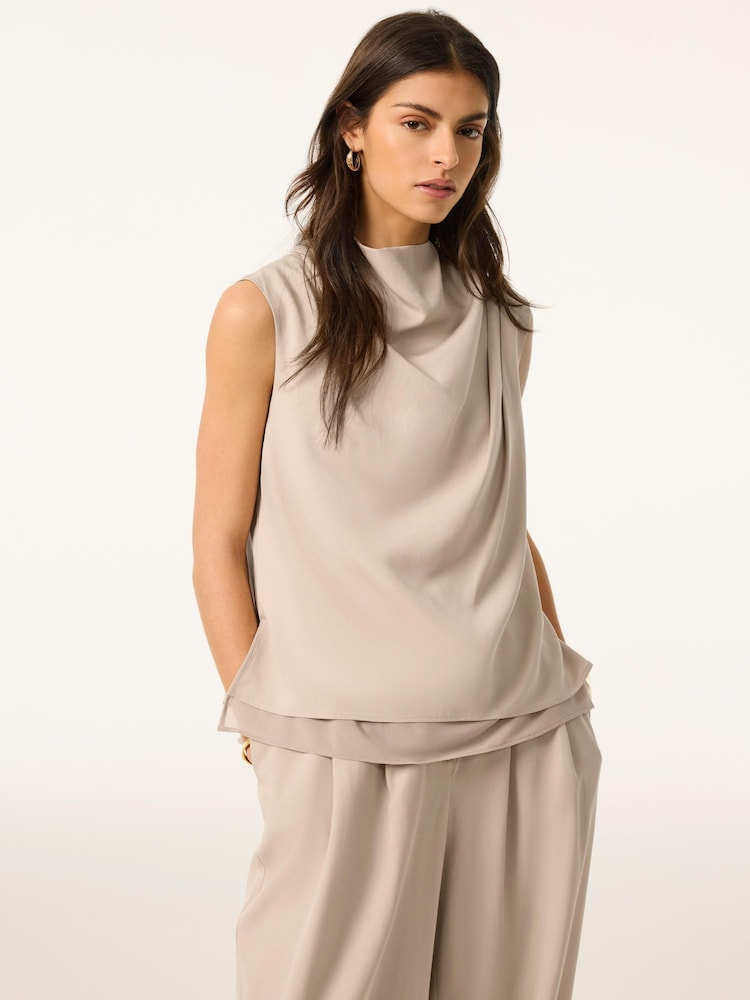 Mint Velvet Natural Cowl Neck Top - Image 2 of 8