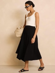 Mint Velvet Jersey Asymmetric Skirt - 圖片 1/8
