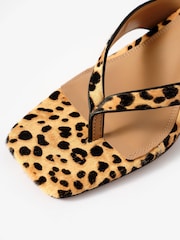 Mint Velvet Natural Betty Leather Flip Flop Heels - Image 5 of 5