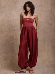 紅色 - Mint Velvet Jersey Bandeau Jumpsuit - 圖片 2/6