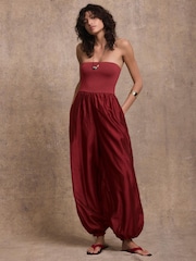 紅色 - Mint Velvet Jersey Bandeau Jumpsuit - 圖片 3/6