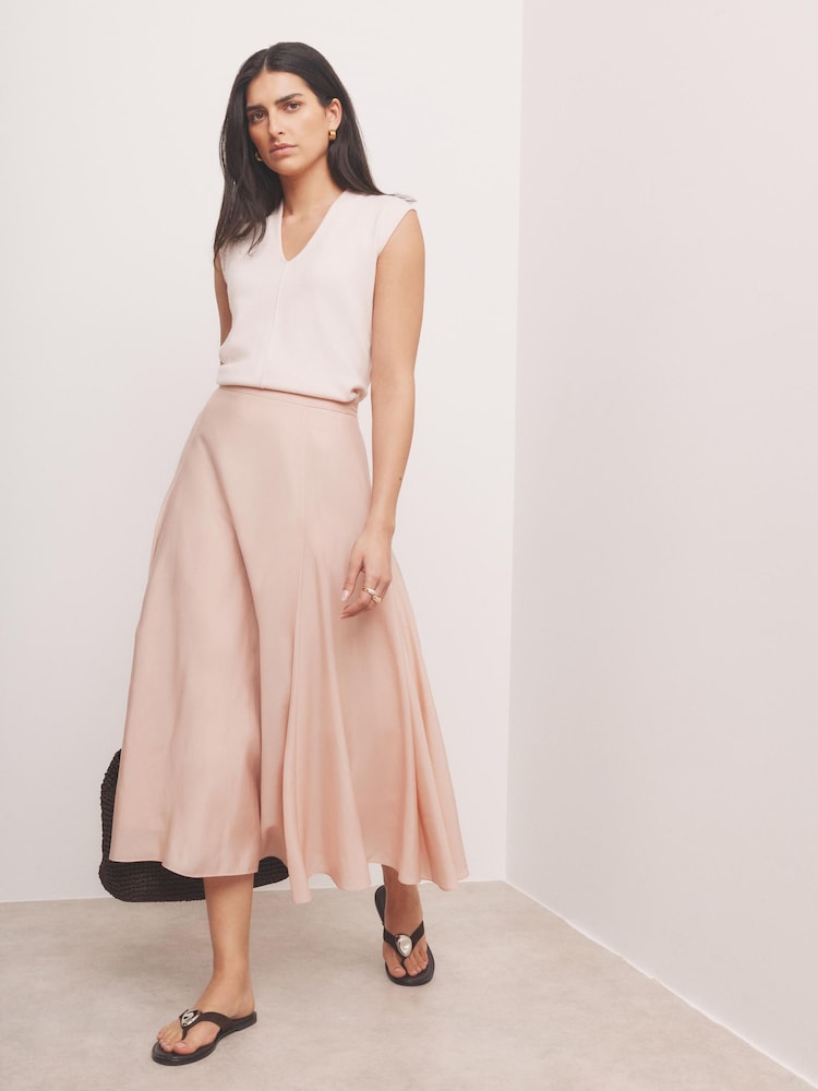 Mint Velvet Pink Wool Blend Sleeveless Knit Top - Image 1 of 7 Mint Velvet Pink Wool Blend Sleeveless Knit Top - Image 1 of 7