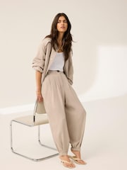 Mint Velvet Natural Balloon Trousers - Image 1 of 8