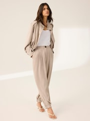 Mint Velvet Natural Balloon Trousers - Image 5 of 8