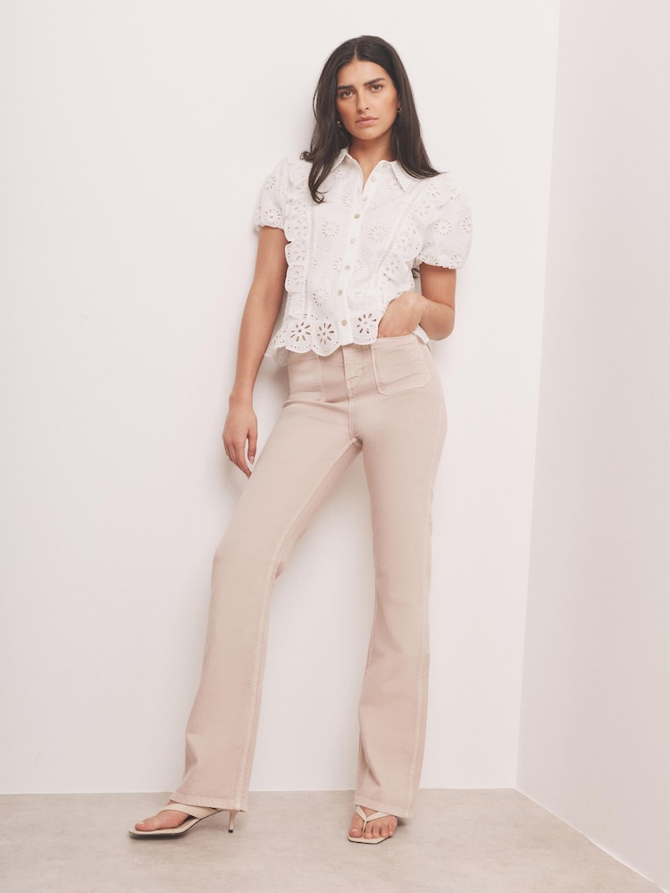 Mint Velvet Brown Relaxed Straight Jeans - Image 1 of 7