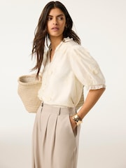 Mint Velvet White Butterfly Detail Blouse - Image 5 of 7