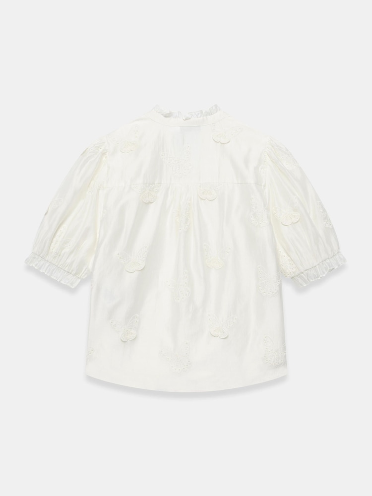 Mint Velvet White Butterfly Detail Blouse - Image 7 of 7
