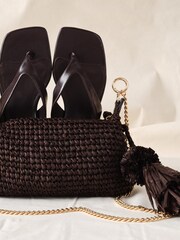 Mint Velvet Brown Jonni Woven Cross-Body Bag - Image 4 of 7