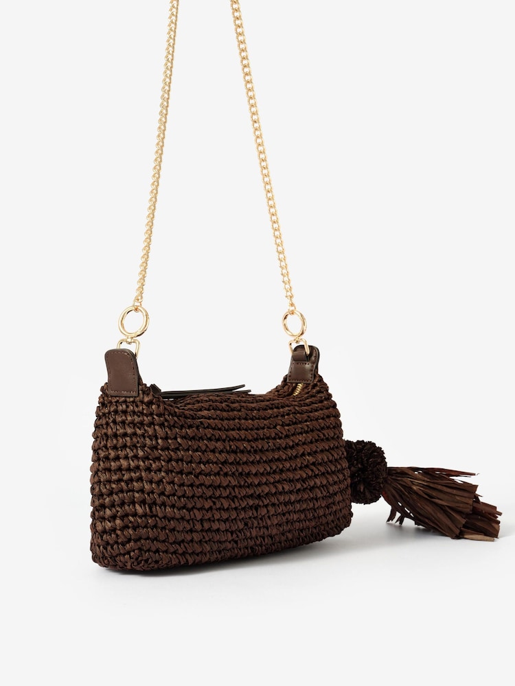 Mint Velvet Brown Jonni Woven Cross-Body Bag - Image 7 of 7 Mint Velvet Brown Jonni Woven Cross-Body Bag - Image 7 of 7