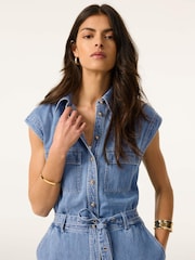 Mint Velvet Blue Denim Jumpsuit - Image 4 of 8