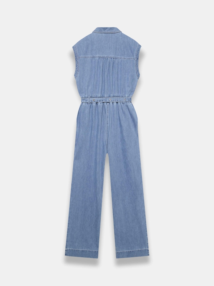 Mint Velvet Blue Denim Jumpsuit - Image 8 of 8