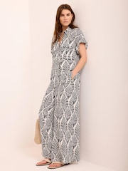 Mint Velvet Blue Leaf Print Wide Leg Trousers - Image 5 of 7