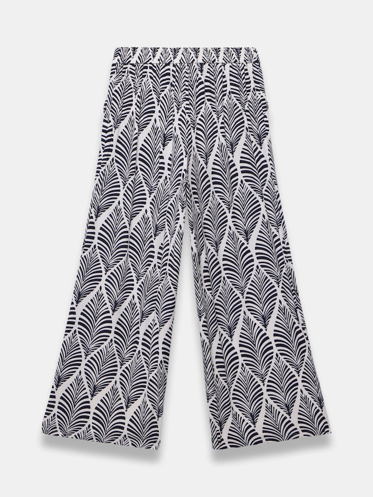 Mint Velvet Blue Leaf Print Wide Leg Trousers - Image 7 of 7