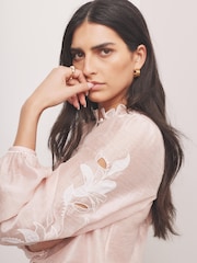 Mint Velvet Pink Embroidered Blouse - Image 2 of 7