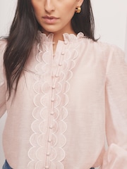 Mint Velvet Pink Embroidered Blouse - Image 4 of 7