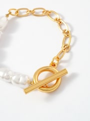 Mint Velvet Gold Tone Chain & T-Bar Bracelet - Image 3 of 3