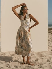 Mint Velvet Linen Floral Print Maxi Dress - Image 2 of 8