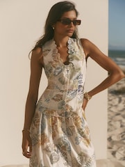 Mint Velvet Linen Floral Print Maxi Dress - Image 3 of 8