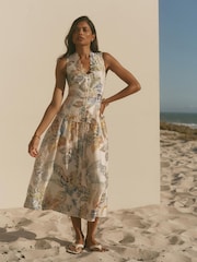 Mint Velvet Linen Floral Print Maxi Dress - Image 5 of 8