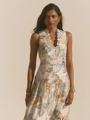 Mint Velvet Linen Floral Print Maxi Dress - Image 6 of 8