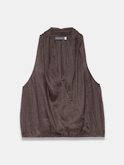 Mint Velvet Brown Linen Blend Halter Top - Image 7 of 8