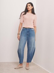 Mint Velvet Pink Cotton Blend Knit Top - Image 3 of 7