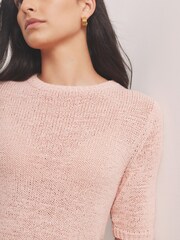 Mint Velvet Pink Cotton Blend Knit Top - Image 4 of 7