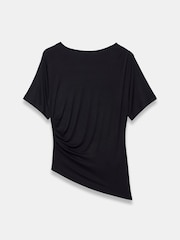 Mint Velvet Black Draped Asymmetric Top - Image 6 of 7