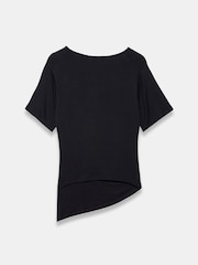 Mint Velvet Black Draped Asymmetric Top - Image 7 of 7