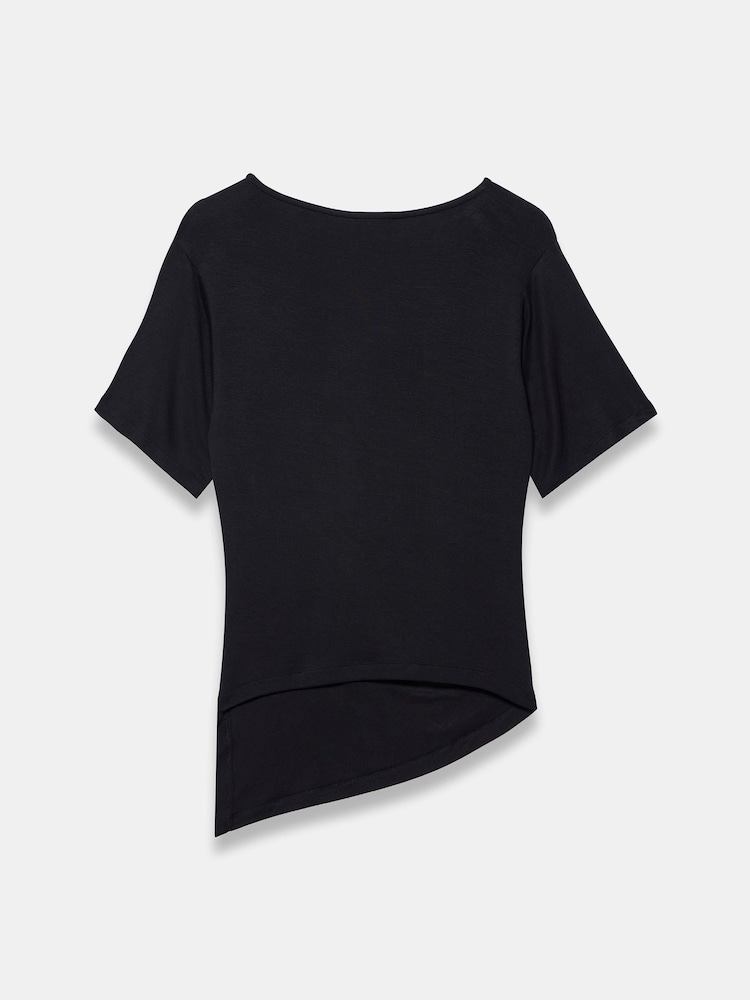 Mint Velvet Black Draped Asymmetric Top - Image 7 of 7 Mint Velvet Black Draped Asymmetric Top - Image 7 of 7