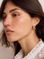 Mint Velvet Gold Tone Mini Double Hoop Earrings - Image 5 of 5