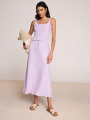 Пурпурный - Mint Velvet Linen Midi Skirt - Изображение 1 8