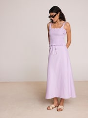 Пурпурный - Mint Velvet Linen Midi Skirt - Изображение 2 8