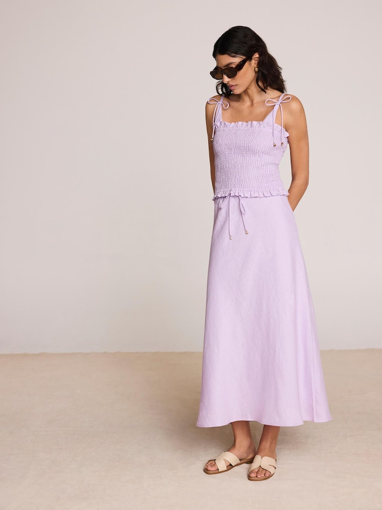 Пурпурный - Mint Velvet Linen Midi Skirt - Изображение 2 8