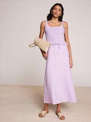 Пурпурный - Mint Velvet Linen Midi Skirt - Изображение 5 8