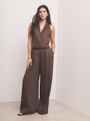 Mint Velvet Linen Blend Wide Leg Trousers - Imagen 1 de 7