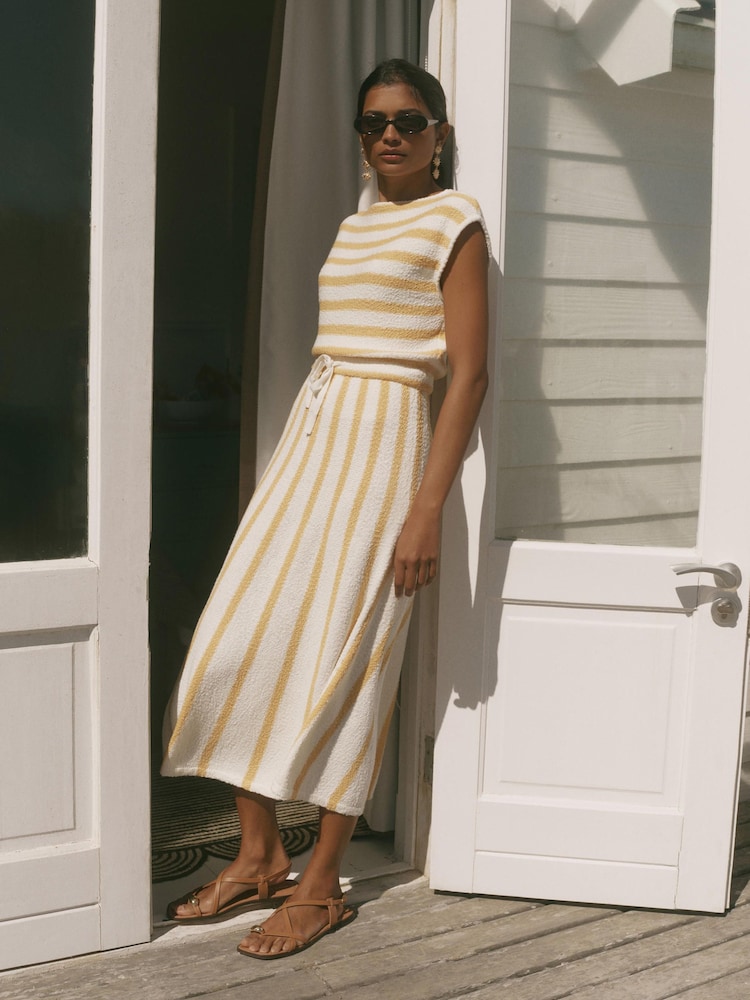 yellow knit midi dress Mustard Yellow Knit Midi Dress