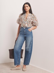 Mint Velvet Orange Floral Print Blouse - Image 3 of 7