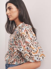 Mint Velvet Orange Floral Print Blouse - Image 4 of 7