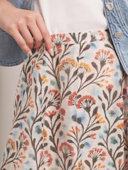 Mint Velvet Orange Floral Print Midi Skirt - Image 4 of 7