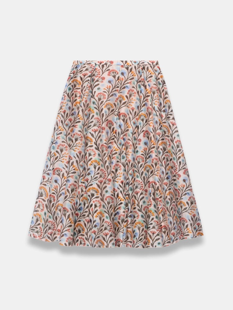 Mint Velvet Orange Floral Print Midi Skirt - Image 7 of 7