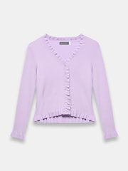 Mint Velvet Purple Ruffle Detail Cardigan - Image 6 of 7
