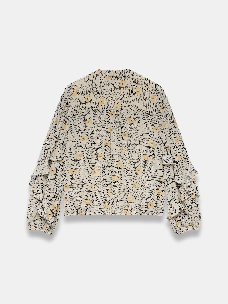 Mint Velvet Cream Floral Print Ruffle Blouse - Image 4 of 4 Mint Velvet Cream Floral Print Ruffle Blouse - Image 4 of 4