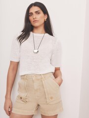 Mint Velvet White Cotton Blend Knit Top - Image 1 of 7