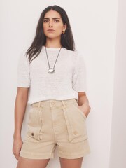 Mint Velvet White Cotton Blend Knit Top - Image 3 of 7