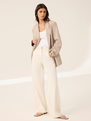 Mint Velvet Natural Single Breasted Blazer - Image 1 of 8