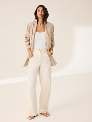 Mint Velvet Natural Single Breasted Blazer - Image 2 of 8